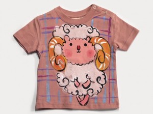 羊のTシャツ　手描きTシャツ　ひつじ　羊　お名前入り　出産　お祝い