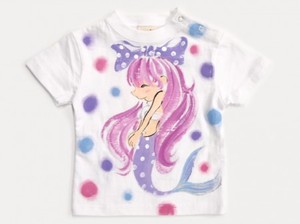 リボン　手描きTシャツ　女の子　御祝　出産　子供服