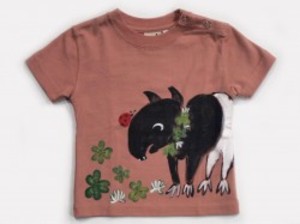 バクとクローバーの手描きTシャツ