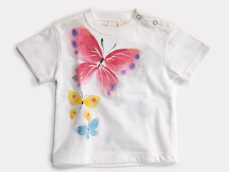 蝶むすびの手描きTシャツ